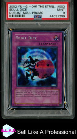 SKULL DICE YU-GI-OH EDS-003 2002 DUELIST SOUL PROMO SECRET RARE ENGLISH PSA 9 - Image 1