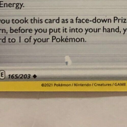 Pokemon Card Evolving Skies Printer Hickey Treasure Energy 165/203 NM - Image 2