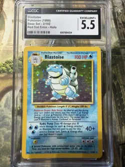 Blastoise Base Set Holo Rare Red Dot Error Pokemon Card 4/102 - Image 1