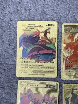 Set of 15 Pokemon Charizard,Mew,Greninja,Darkra&More Gold Foil Fan Art Cards NM! - Image 2
