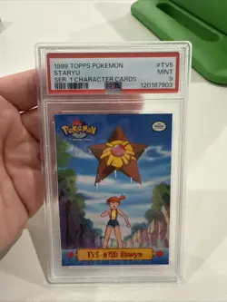 1999 TOPPS POKEMON SER 1 CHARACTER CARDS #TV5 STARYU PSA 9 - Image 1