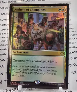 FOIL Prerelease ANTHEM OF CHAMPIONS mtg NM Foundations 1 Rare - Image 1