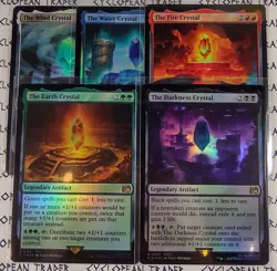 EDH RARE *FOIL CRYSTAL* Artifact Set ~mtg Final Fantasy Water Darkness Earth + - Image 1