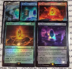 EDH RARE *FOIL CRYSTAL* Artifact Set ~mtg Final Fantasy Water Darkness Earth + - Image 2