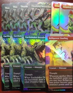 FOIL 17 Borderless Dinosaur Lost Caverns Trumpeting Carnosaur Hulking Raptor - Image 2