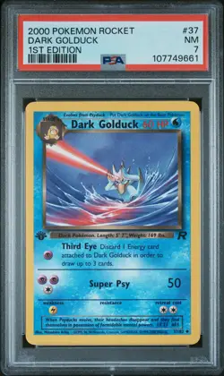 2000 POKEMON ROCKET 1ST ED #37 DARK GOLDUCK PSA 7 - Image 1