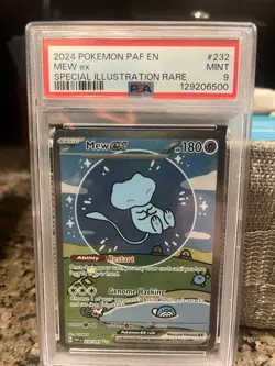 Pokemon TCG Mew EX 232/091 Paldean Fates SIR “Bubble Mew” Graded: PSA 9 Mint - Image 1
