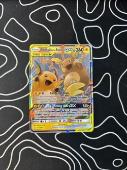 Pokemon TCG - Raichu & Alolan Raichu GX 54/236 Holo Tag Team Unified Minds NM - Image 1