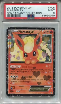 Pokemon X & Y Generations Radiant Collection RC6 Flareon Ex PSA 9 - Image 1