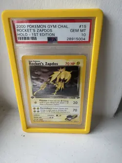 Pokemon TCG WOTC Gym Challenge Rocket’s Zapdos 1st edition Holo 15/132 Psa 10 - Image 1