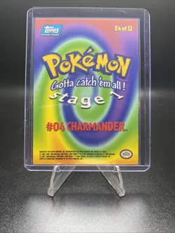 #04 Charmander - Pokemon Topps 1999 E4 of 12 Non-Holo Near-Mint - Image 2