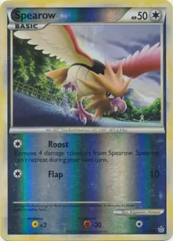 Pokemon - Spearow - 62/95 - Common - Reverse Holo - HS Unleashed - NM - Image 1