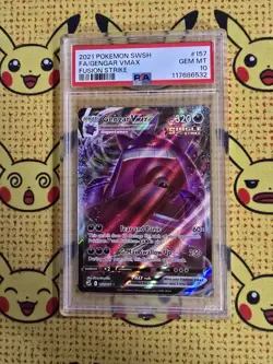 2021 POKEMON SWORD & SHIELD FUSION STRIKE #157 FULL ART/GENGAR VMAX PSA 10 - Image 1