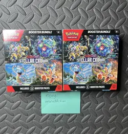 SET OF TWO Pokemon TCG Stellar Crown Booster Bundle New Sealed Scarlet & Violet - Image 1