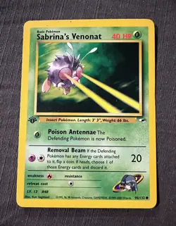 Sabrina’s Venonat - 1st Edition - NM / M - Gym Heroes 2000 Pokemon WOTC - 96/132 - Image 1