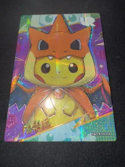 NON TCG Chinese Pokemon Elf Eif Origin 3.0 Collection Pikachu Poncho - Image 1