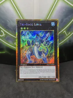 Yugioh Tri-Edge Levia PGLD-EN026 Gold Secret Rare 1st Edition NM - Image 1