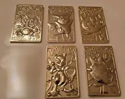 Pokemon 23k Gold Plated Cards - Burger King Promo 1999 - Image 1