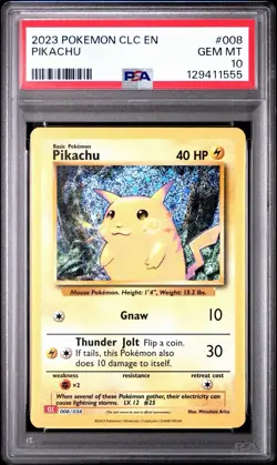 Pokemon TCG Classic Collection Pikachu Holo Card PSA 10 Gem Mint 008/034 - Image 1