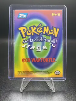 1999 Pokemon Topps #08 Stage 2 E8 Wartortle Card Blue Logo MINT - Image 2