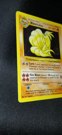 Pokemon Base Set Shadowless Ninetails Mp Vintage Card - Image 2