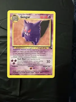 Gengar Card 20/62 Pokemon Fossil Set Non-Holo Rare MINT - Image 1