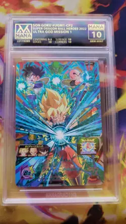 SS Goku UGM1-CP2 Super Dragon Ball Heroes Blue Foil Stamped Card CP mana 10 - Image 1