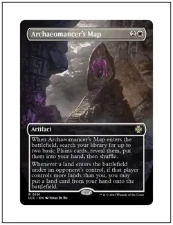 1x Archaeomancer's Map, Borderless Art, Lost Caverns of Ixalan, Magic MTG NM - Image 1