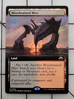 MTG 1x Bloodstained Mire Modern Horizons 3 MH3 EXTENDED ART - Image 1