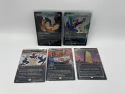 MTG Secret Lair Marvel Spiderman Heroic Deeds Foil Edition Set Of 5 - Image 1