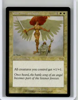 Lightly played Glorious Anthem #15 Urza's Saga W/Tracking - Image 1