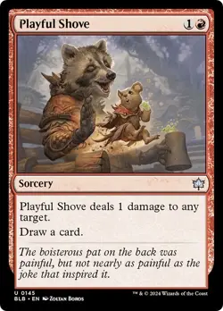 FOIL PLAYFUL SHOVE x4 mtg NM Bloomburrow 4 Unc - Image 1