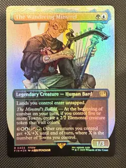 The Wandering Minstrel (#403) - Foil Borderless FIN NM MTG - Image 1