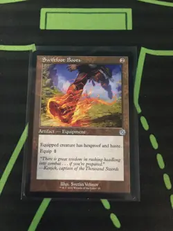 MTG Magic The Gathering Swiftfoot Boots Retro Frame Artifact Commander - Image 1