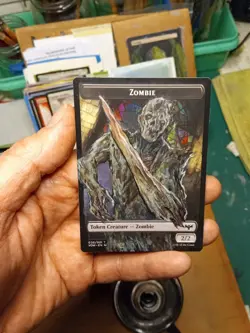 MtG VOW Zombie Token Magic Altered Hand Painted Art Alter Crimson Vow - Image 2