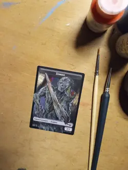 MtG VOW Zombie Token Magic Altered Hand Painted Art Alter Crimson Vow - Image 3