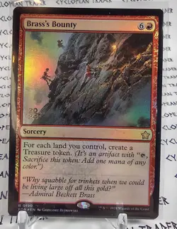 FOIL Prerelease BRASS'S BOUNTY mtg NM Foundations 1 Rare - Image 1