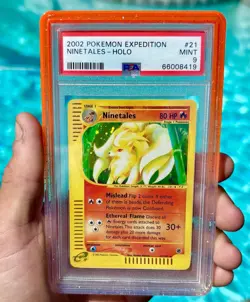 2002 Pokemon Expedition - NINETALES **HOLO BLEED** PSA 9 - 21 🦊🔥GradedGuard!🧃 - Image 4