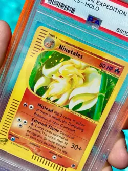 2002 Pokemon Expedition - NINETALES **HOLO BLEED** PSA 9 - 21 🦊🔥GradedGuard!🧃 - Image 5