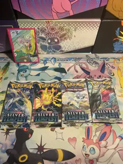 Silver Tempest x4 Packs - Pokemon Full Art Set SWSH Sealed Booster Pack Lot - Image 1