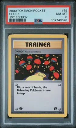 2000 POKEMON ROCKET 1ST ED #79 SLEEP! PSA 8 - Image 1