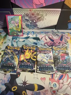 Silver Tempest x4 Packs - Pokemon Full Art Set SWSH Sealed Booster Pack Lot - Image 1