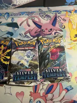 Silver Tempest x4 Packs - Pokemon Full Art Set SWSH Sealed Booster Pack Lot - Image 2