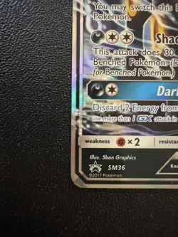 Pokemon TCG Umbreon GX Full Art Ultra Rare Holo SM36 Sun & Moon Black Star Promo - Image 4