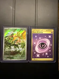 Pokemon Scarlet & Violet 151 Caterpie #172 And Psychic Energy Holo #207 - Image 1