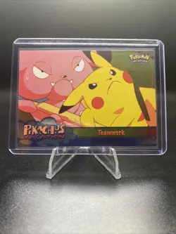 1999 Topps Pikachu's Vacation #54 Teamwork Foil Holo Pokemon - NM - Image 1