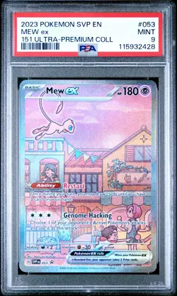 2023 POKEMON SVP EN-SV BLACK STAR PROMO 151 ULTRA-PREM COLL #053 MEW EX PSA 9 - Image 1