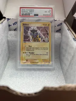 PSA 6 Graded Raikou - Holo Pop Series 2 2006 Pokemon #3 - Image 1