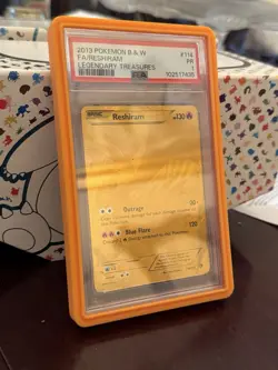 Pokemon Reshiram 114/113 PSA (POP 15) BW Legendary Treasures Gold Full Art 2013 - Image 1