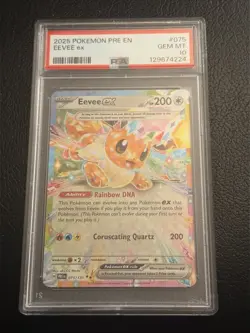 2025 POKEMON PRE EN-PRISMATIC EVOLUTIONS #075 EEVEE EX PSA 10 - Image 1